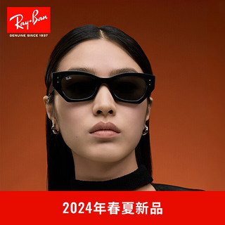 Ray-Ban 雷朋 RayBan）太阳镜男女款时尚潮酷墨镜户外眼镜0RB4430F可定制 667787黑色镜框深灰色镜片 尺寸52