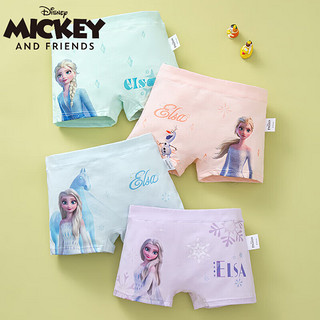 Disney 迪士尼 儿童四角内裤4条95%棉平角内裤