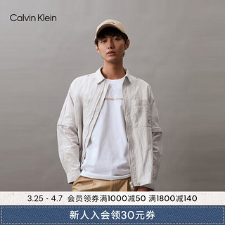 Calvin Klein Jeans24春夏男士户外通勤两穿拉链翻领衬衫式外套J325366 PC8-银河灰 M