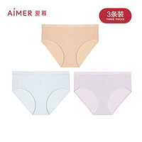 Aimer 爱慕 内裤女倾听自然棉质中腰平角裤内裤AM239231 杂色ZS3 165