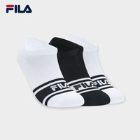 FILA 斐乐 女袜低腰袜套装2024夏舒适休闲运动袜短袜3双装 标准白/标准白/传奇蓝-99 3双 (XS)
