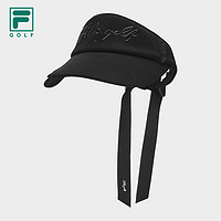 FILA 斐乐 官方女子空顶帽2024春新款高尔夫运动帽子遮阳帽鸭舌帽 深黑-BK XS