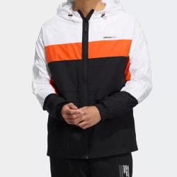 adidasneo拼色简约防风时尚耐磨男款连帽外套防风衣