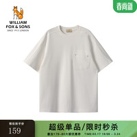 William fox&sons男装重磅高克重针织面料宽松贴袋设计立体解构裁剪短袖T恤男 白色 L/50