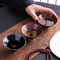 哲选 建盏大师级主人杯高档茶杯斗笠杯 彩金束口杯-凤