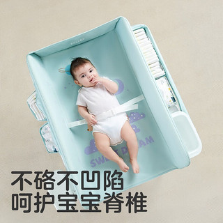 可优比（KUB）尿布台婴儿护理台新生儿多功能按摩整理抚触台可折叠换尿布台 免安装尿布台+水盆+垃圾桶