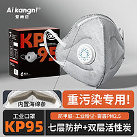 AIKANGNI 爱康尼 KP95口罩防甲醛工业防尘口罩带冷流呼吸阀成人6枚