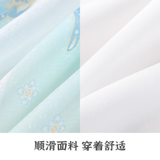 Classic Teddy女童汉服儿童连衣裙中大童装国风网纱裙子古风国潮衣服 蓝色 150 