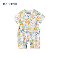 aqpa 婴儿纯棉连体衣婴幼儿爬服夏季新生宝宝衣服薄哈衣 丛林小天 90cm