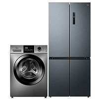 Midea 美的 冰洗套装 513升十字对开门冰箱+10KG滚筒洗衣机 513WTPZM(E)+VC133单洗