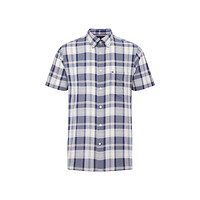 TOMMY HILFIGER 春夏男装纯棉府绸透气格纹小绣标短袖衬衫26054