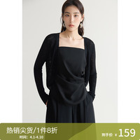 独束大码女装【多色可选】百搭显瘦开衫夏装针织舒适轻薄外套 静谧黑 1