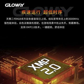 光威(Gloway) 32GB (16GBX2) 套装 DDR4 3600台式机内存 天策Ⅱ代系列 CL18 RGB灯条