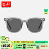 Ray-Ban 雷朋 RayBan）雷朋时尚方框太阳镜黑超显脸小痞帅0RB4401D 659981透明灰镜框深灰色偏光镜片 尺寸57 偏光659981透明灰镜框