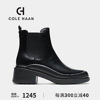 COLE HAAN 歌涵 colehaan/歌涵 女士皮靴 23年秋季时尚切尔西靴时装靴短靴W29138 黑色-W29138 37