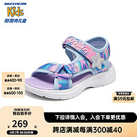 Skechers斯凯奇儿童凉鞋夏季款女童闪灯休闲鞋甜美亮灯时尚公主鞋303103L 27.5