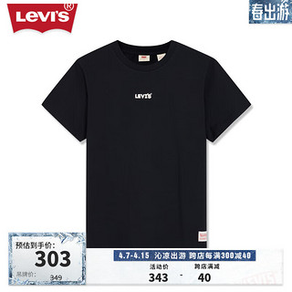 Levi's李维斯24春季女士简约百搭休闲短袖T恤 黑色 A9269-0000 M