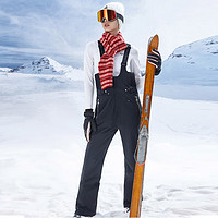 HALTI 芬兰户外滑雪裤女保暖防水高腰背带雪裤HKPCS227266S 纯黑色 165