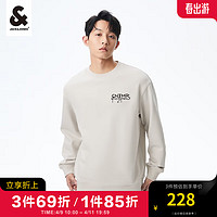 杰克琼斯 杰克·琼斯（JACK&JONES）2024春季潮男字母印花舒适纯棉宽松长袖圆领卫衣男224133045 C43缎白色 175/96A/M