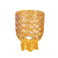 惠寻 创意菠萝水杯家用玻璃杯 金色菠萝杯头1只 260ml
