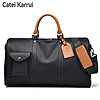Catei Karrui旅行包手提大容量短途行李包休闲纯色百搭游泳手提包商务出差 尊贵黑