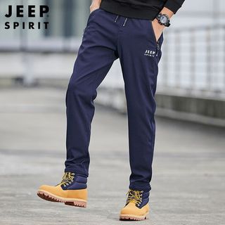 JEEP SPIRIT 吉普运动裤男春秋休闲裤宽松冲锋长裤户外长裤大码男裤 灰色 2XL  2XL-（140斤-160斤）