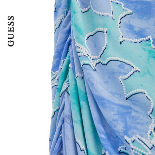 GUESS24年夏季女士时尚设计款镂空花纹连衣裙-W4GK29KC7G0 P7QH-蓝色 XS