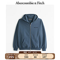 Abercrombie & Fitch 男装 24春夏百搭时尚Logo 款全拉链帽衫 KI122-4251 蓝色 XL