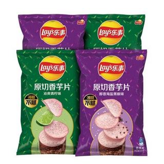 Lay's 乐事 香芋片组合   沁爽青柠味60g*2+醇香海盐黑椒味60g*2 百事食品