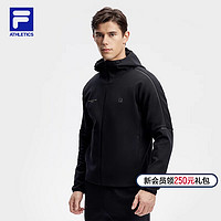 FILA 斐乐 官方针织连帽外套男2024春季新款宽松弹力健身运动服上衣