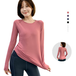 【省186元】其他品牌瑜伽服_瑜伽服女秋季长袖运动跑步上衣外穿紧身