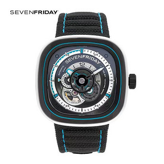 SEVENFRIDAY七个星期五瑞士手表 方形表盘 自动机械表 P系列 时尚男表 P3C/08