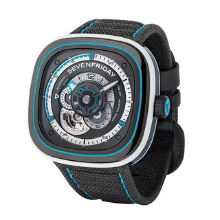 SEVENFRIDAY七个星期五瑞士手表 方形表盘 自动机械表 P系列 时尚男表 P3C/08