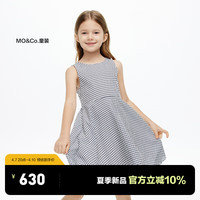 little MO&Co.little moco童装24夏装女童格纹无袖背心连衣裙KBD2DRST12 黑白格色 120/60