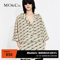 MO&Co. 摩安珂 UPF40+凉感防晒老花宽松薄款外套logo时尚防晒服女