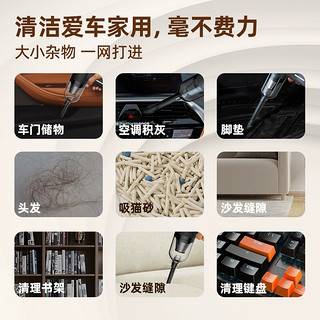 WOLFBOX 狼盒 车载吸尘器无线充电宠物吸毛汽车家用车内手持式大功率桌面清洁