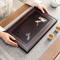 忆壶茶(YI HU TEA)茶盘家用大号茶盘功夫茶具现代简约茶托盘简易竹制蓄水式干泡茶台 承喜茶盘(大号)