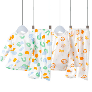 笛莎儿童家居空调服套装宝宝夏薄款男女童婴儿睡衣分体两件套纯棉