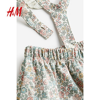 H&M HM童装女婴套装2件式夏季柠檬印花棉质背带套装 1179851 浅粉色/花卉 100/56