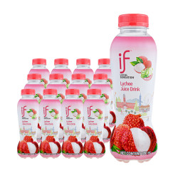 if 泰国进口（含芦荟果肉）荔枝汁350ml*12瓶果汁解渴冰镇更好喝