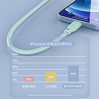 星系源pd快充mfi认证适用苹果apple14iPhone13pro12max11xs8ipad20w弯头2米typec转lightning数据线充电线1米