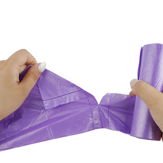 陆小砖背心手提式垃圾袋中号加厚48*63cm*5卷 紫色 100只紫色垃圾袋