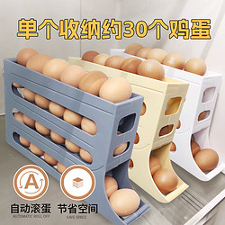 洋臣 四层滑梯鸡蛋收纳盒冰箱侧门收纳盒滚白色1个
