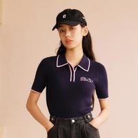 【sanrio联名】针织衫女短袖针织T恤薄款学院风POLO衫