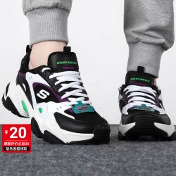 skechers斯凯奇女鞋老爹鞋厚底复古时尚增高轻便休闲鞋耐磨女士户外