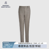 布克兄弟（BrooksBrothers）女士24春夏绵羊毛薄款微弹格纹西裤 2004-米白色 0