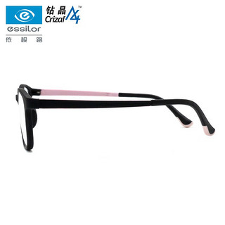 essilor 依视路 儿童镜架Essilor防蓝光护目镜平光镜1.56钻晶A4镜成品TZ1051 C3 粉黑款