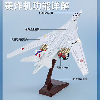 隽诺 俄罗斯白天鹅TU-160轰炸机合金模型摆件仿真军事战斗飞机玩具男孩