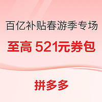 评论有奖、促销活动：拼多多 百亿补贴 春游季专场