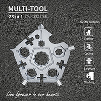 OKOutdoor 23合1组合小工具卡多功能螺丝刀雪花扳手随身大全修理钥匙扣挂件